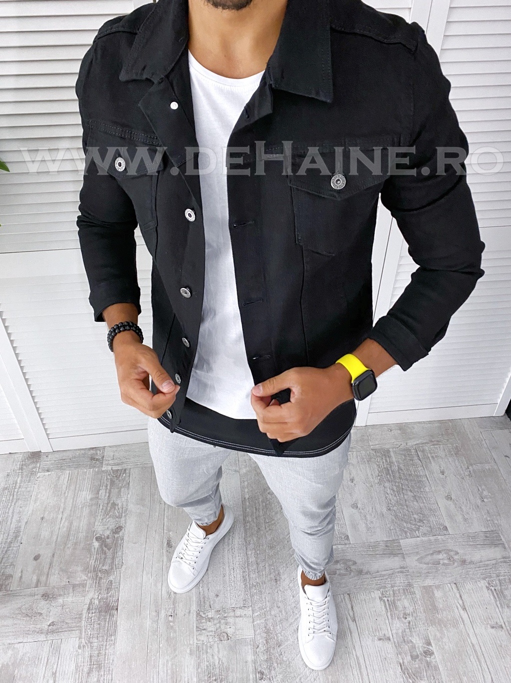 Geaca barbati de blugi neagra b2552 16-4